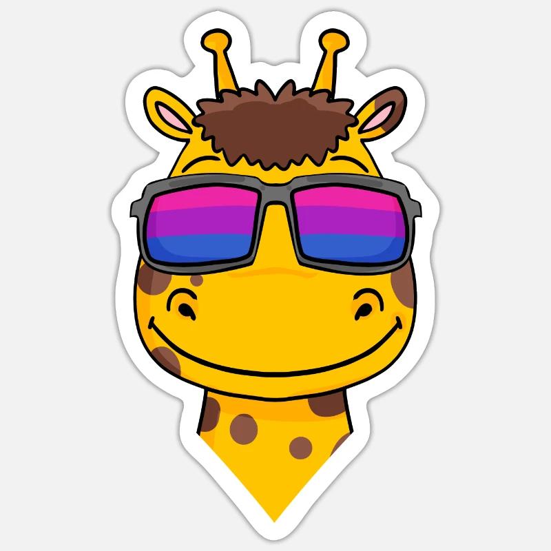 Bisexual Giraffe Gift Sticker size S (10 x 10 cm)