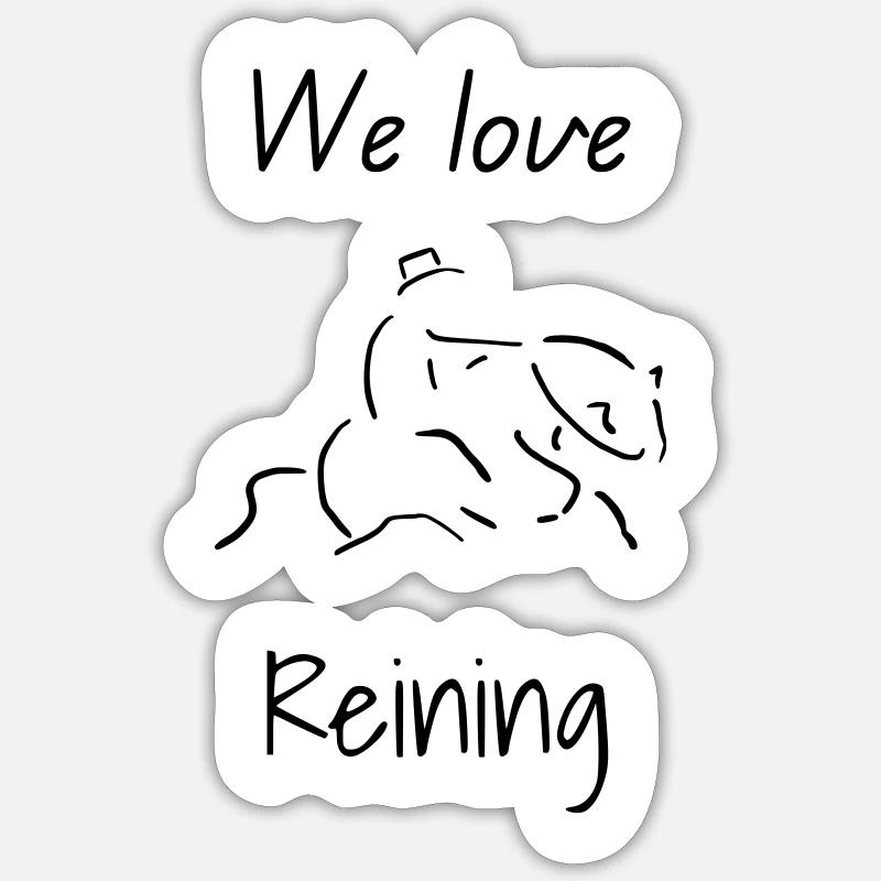 Nous aimons Reining - Sticker taille S (10 x 10 cm) - blanc mat