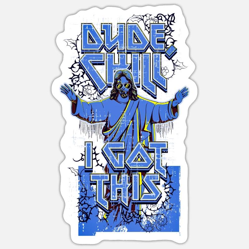 Mec, chill, j’ai eu ça - Sticker taille S (10 x 10 cm) - blanc mat