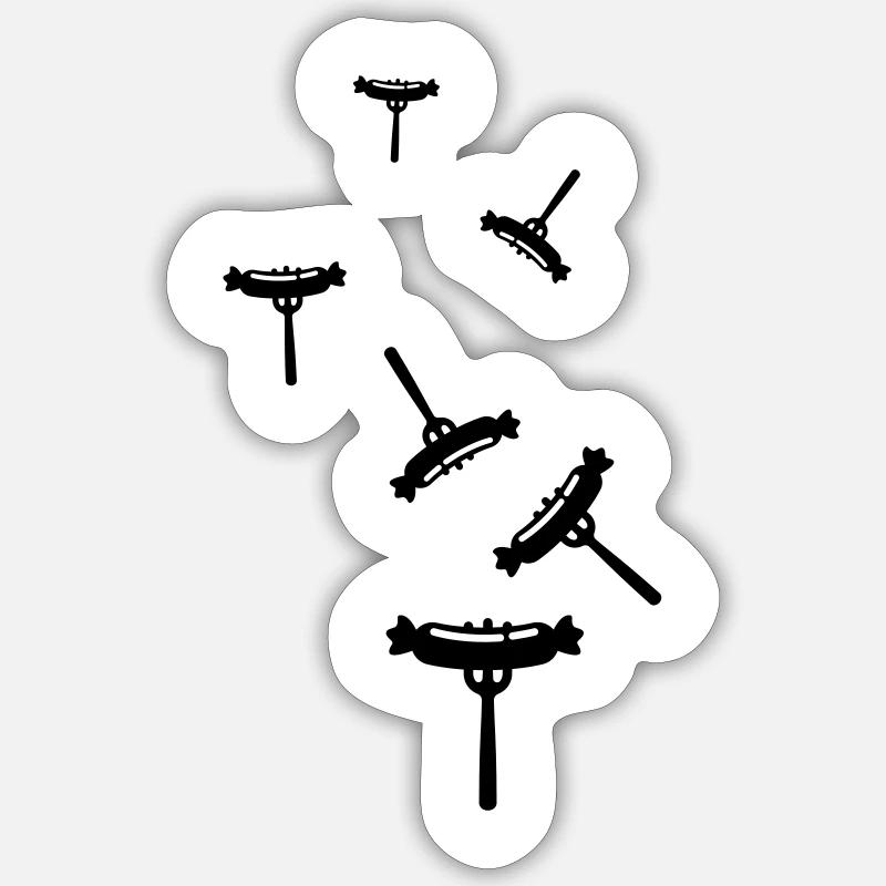 Icône de viande Bratwurst - Sticker taille S (10 x 10 cm) - blanc mat