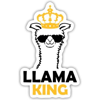 Llama King lustig Chef - Sticker Größe S (10 x 10 cm) - Mattweiß - Vorne