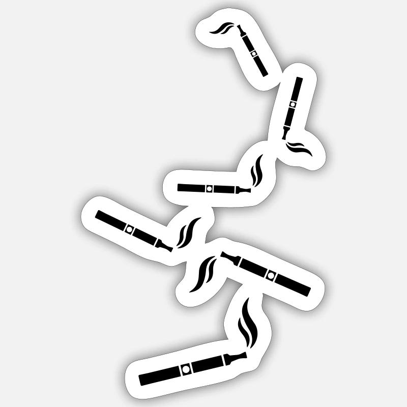 E-Zigarette Silhouette - Sticker Größe S (10 x 10 cm) - Mattweiß
