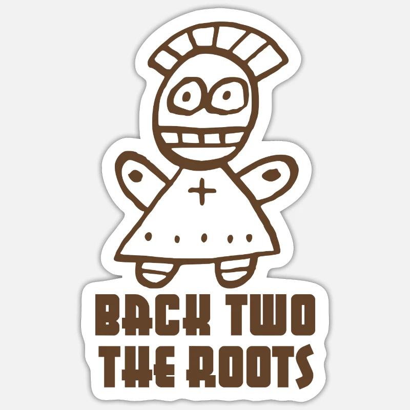 Poupée vaudou « Back two the Roots » Sticker taille S (10 x 10 cm)
