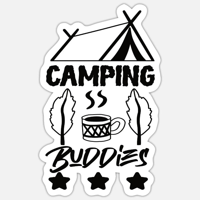 Camping Freunde Zelten Pfadfinder Geschenk - Sticker Größe S (10 x 10 cm) - Mattweiß