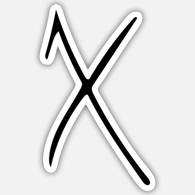 Das X Sticker Größe S (10 x 10 cm)