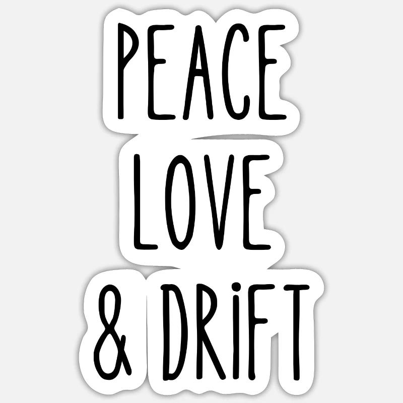 Frieden Liebe Drift - Sticker Größe S (10 x 10 cm) - Mattweiß