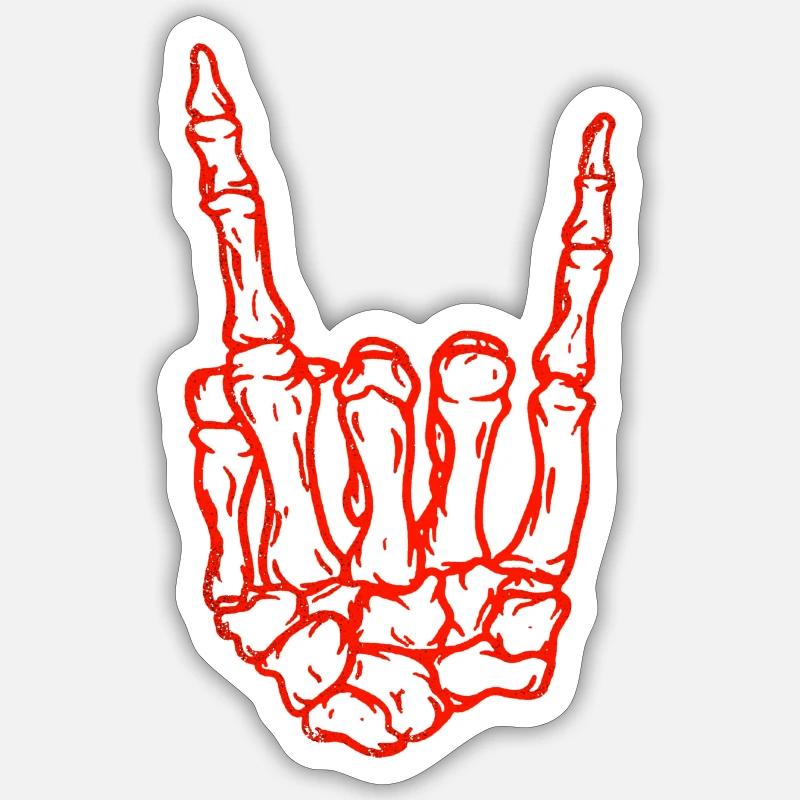 Rock and Roll Skelett Sticker Größe S (10 x 10 cm)