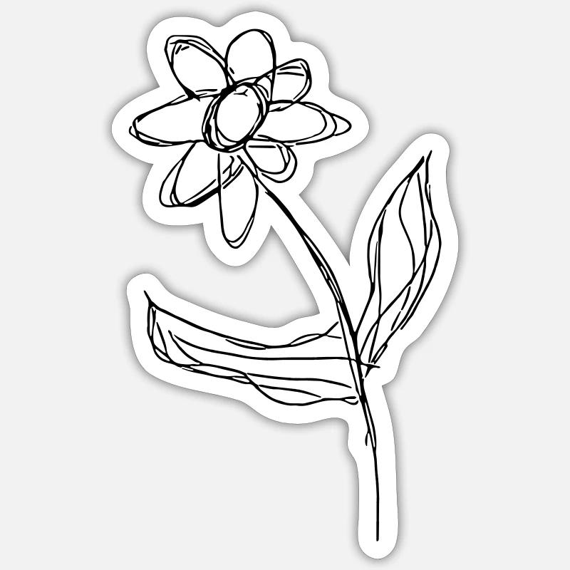Blume - Sticker Größe S (10 x 10 cm) - Mattweiß