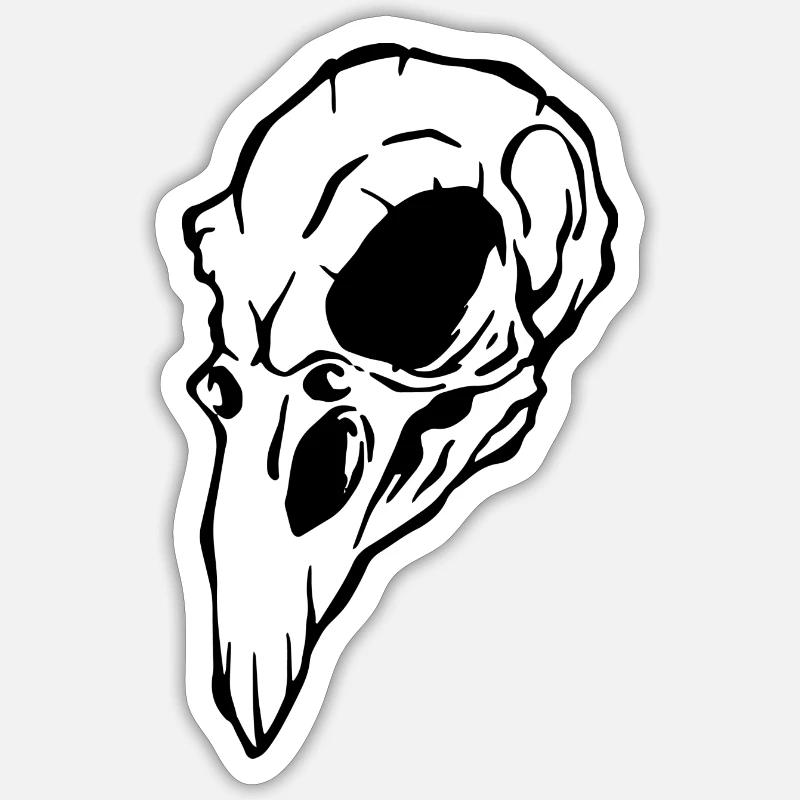 Crow skull Halloween - Sticker size S (10 x 10 cm) - white matte