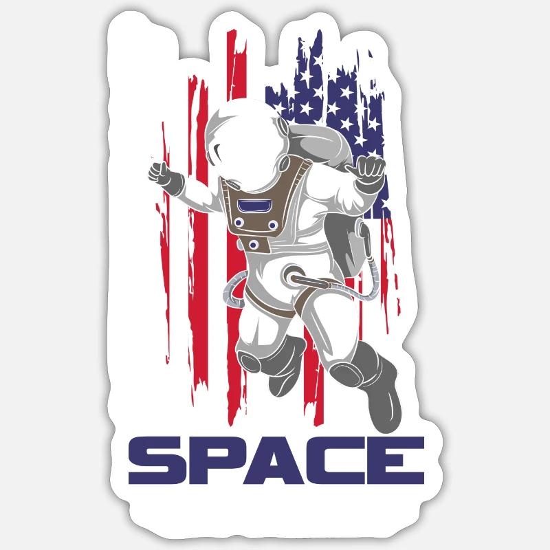 Astronaut Spacesuit Rocket - Sticker size S (10 x 10 cm) - white matte