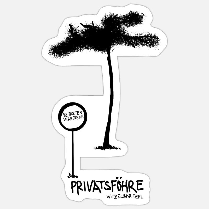 Privatsföhre - Sticker Größe S (10 x 10 cm) - Mattweiß
