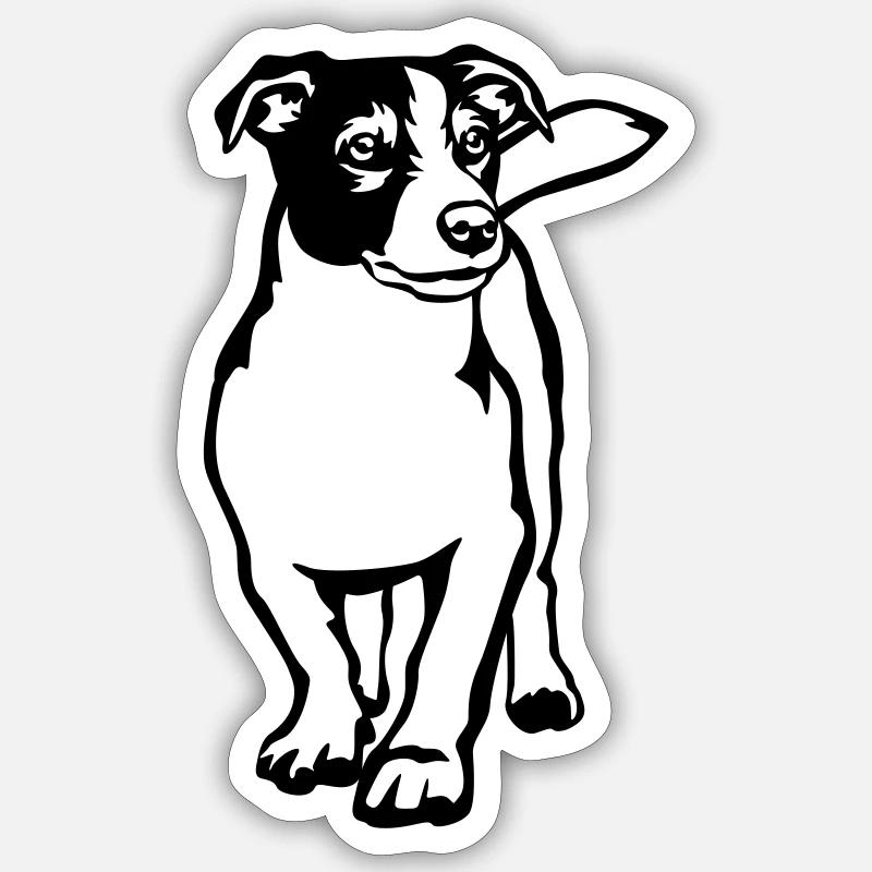 Jack Russell Terrier - Sticker taille S (10 x 10 cm) - blanc mat