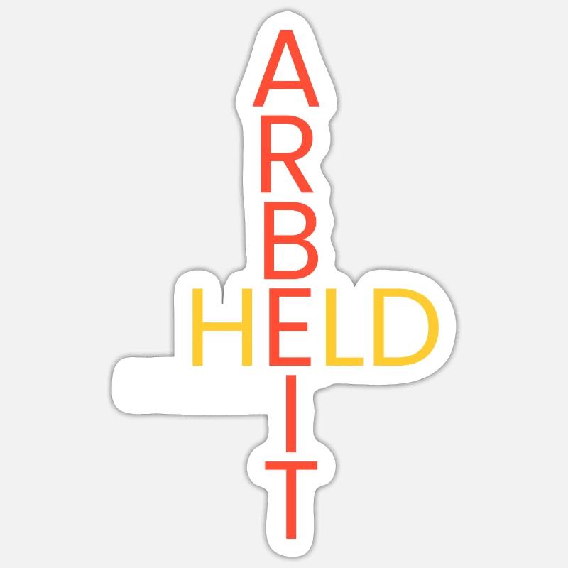 Held bei meiner Arbeit - Sticker Größe S (10 x 10 cm) - Mattweiß