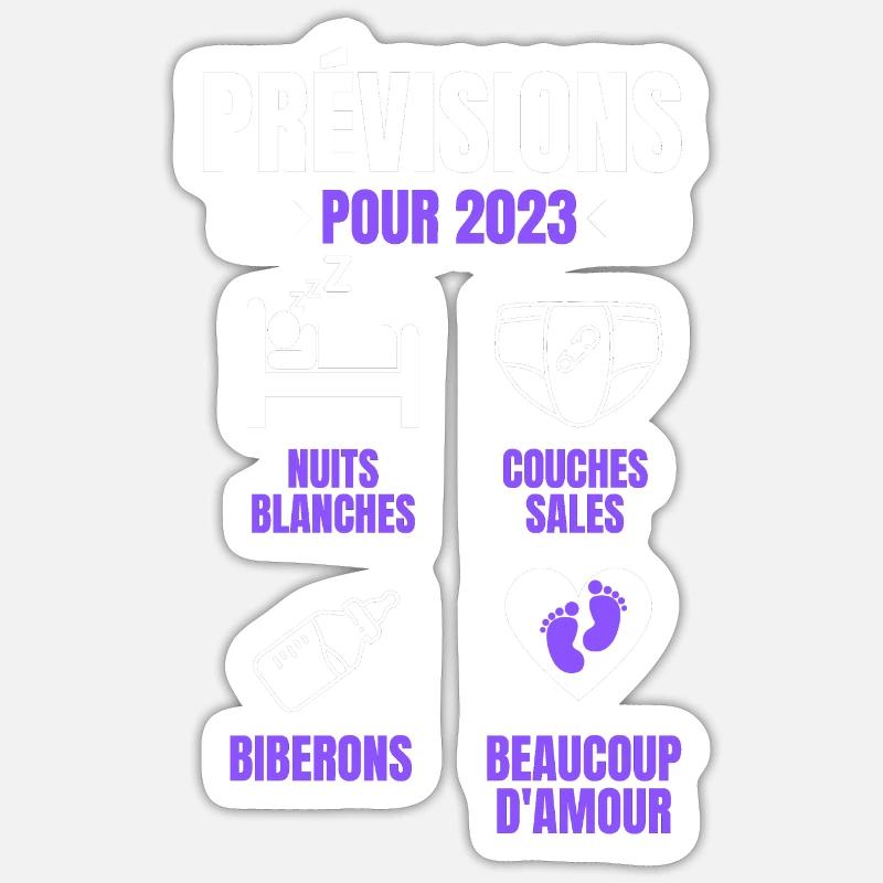 prévision pour 2023 - Sticker taille S (10 x 10 cm) - blanc mat
