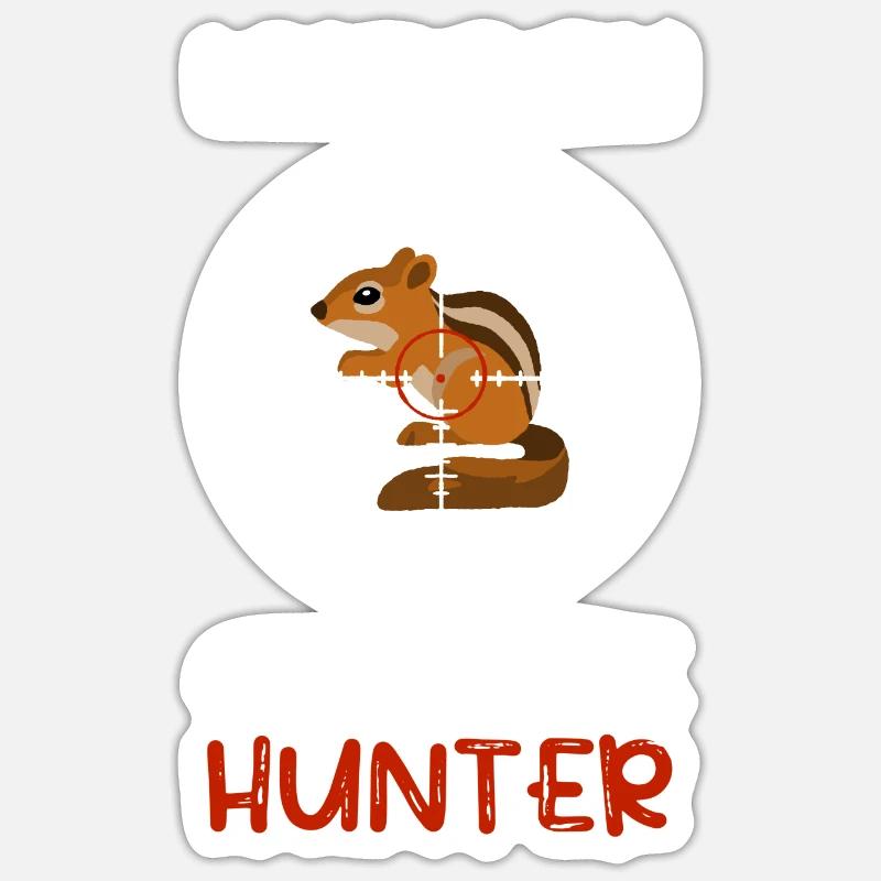Hunter Squirrel Squirrel Gift - Sticker size S (10 x 10 cm) - white matte