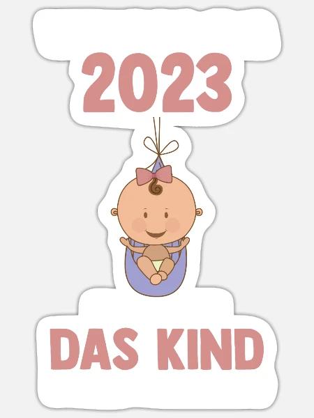Großmutter 2023 Schwanger Werdende Oma - Sticker Größe S (10 x 10 cm) - Mattweiß