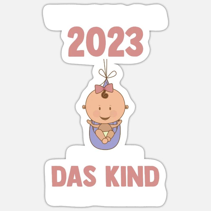 Großmutter 2023 Schwanger Werdende Oma - Sticker Größe S (10 x 10 cm) - Mattweiß
