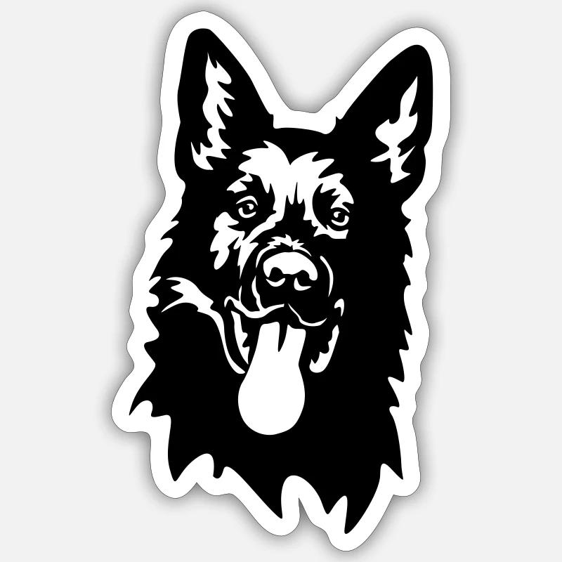 German Shepherd Head Sticker size S (10 x 10 cm)