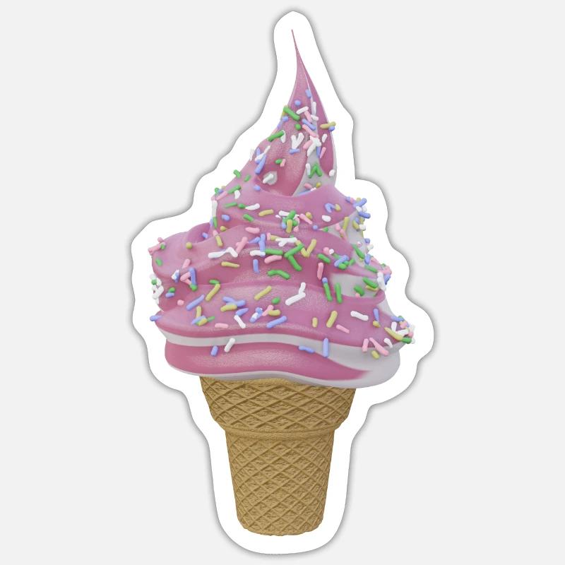 Glace - Sticker taille S (10 x 10 cm) - blanc mat