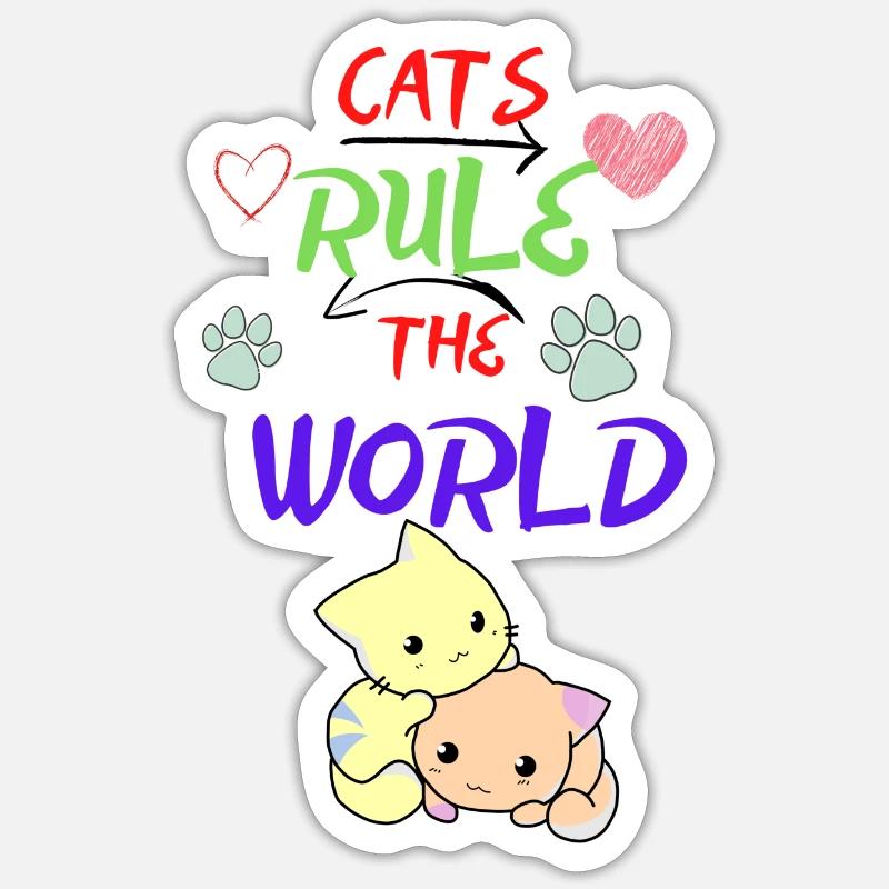 hübsche liebliche Katzen - Sticker Größe S (10 x 10 cm) - Mattweiß