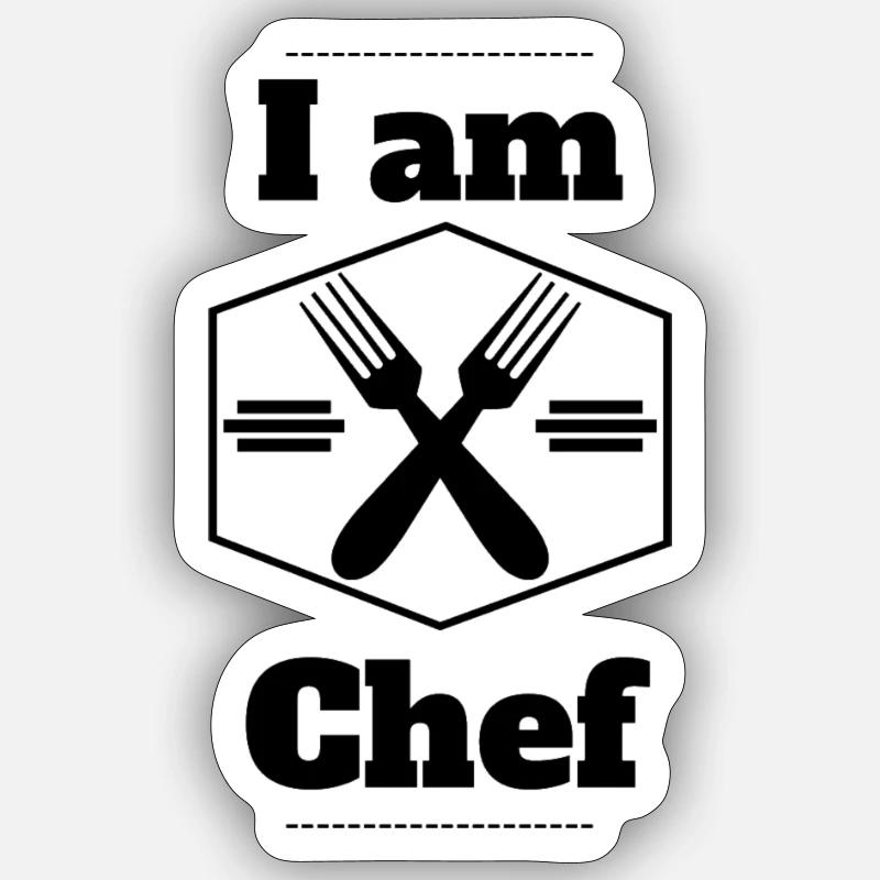 iamchef - Sticker Größe S (10 x 10 cm) - Mattweiß