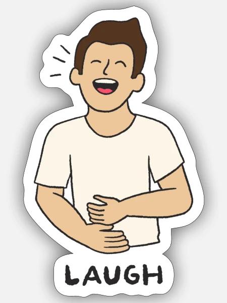 Einfach Lachen - Sticker Größe S (10 x 10 cm) - Mattweiß