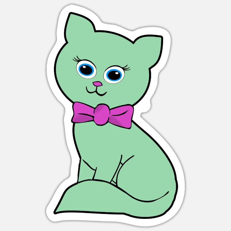 Chaton - Sticker taille S (10 x 10 cm) - blanc mat
