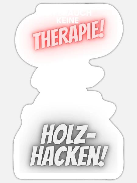 Holzfäller-Holz machen - Sticker Größe S (10 x 10 cm) - Mattweiß
