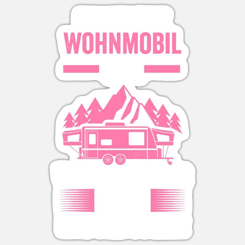 Camper Camping Wohnmobil Geschenk - Sticker Größe S (10 x 10 cm) - Mattweiß