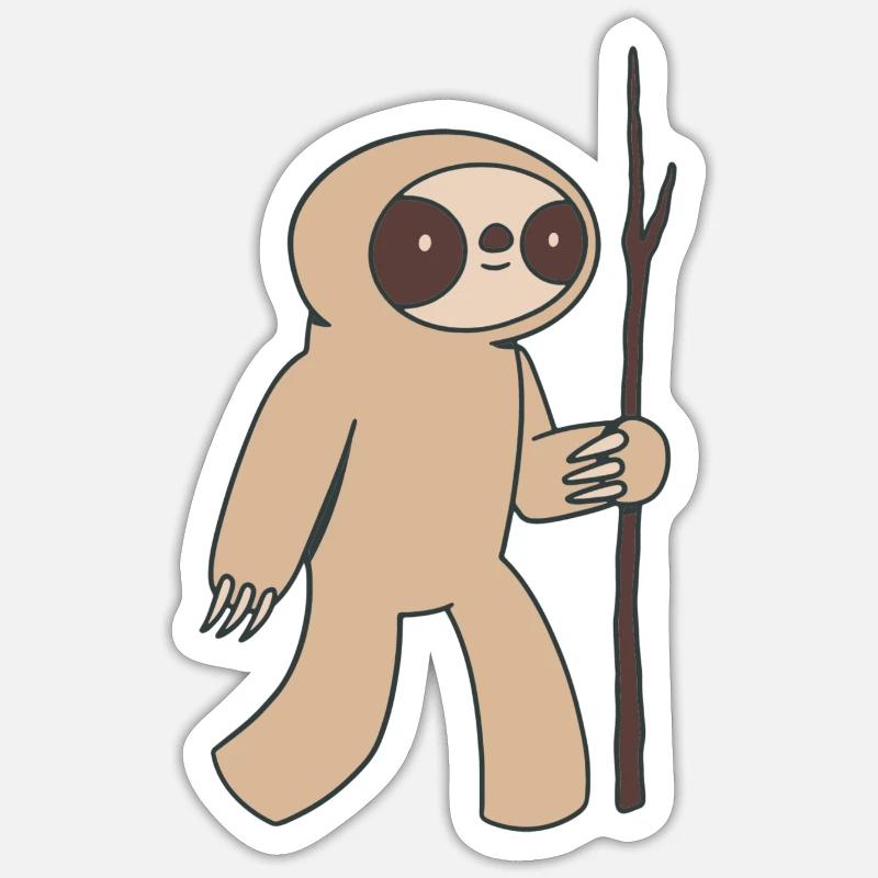 Faultier - Sticker Größe S (10 x 10 cm) - Mattweiß
