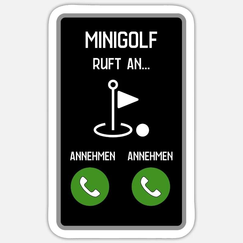 Minigolf ruft an Sticker Größe S (10 x 10 cm)