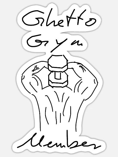 GYM Shirt Brain Gain - Sticker Größe S (10 x 10 cm) - Mattweiß