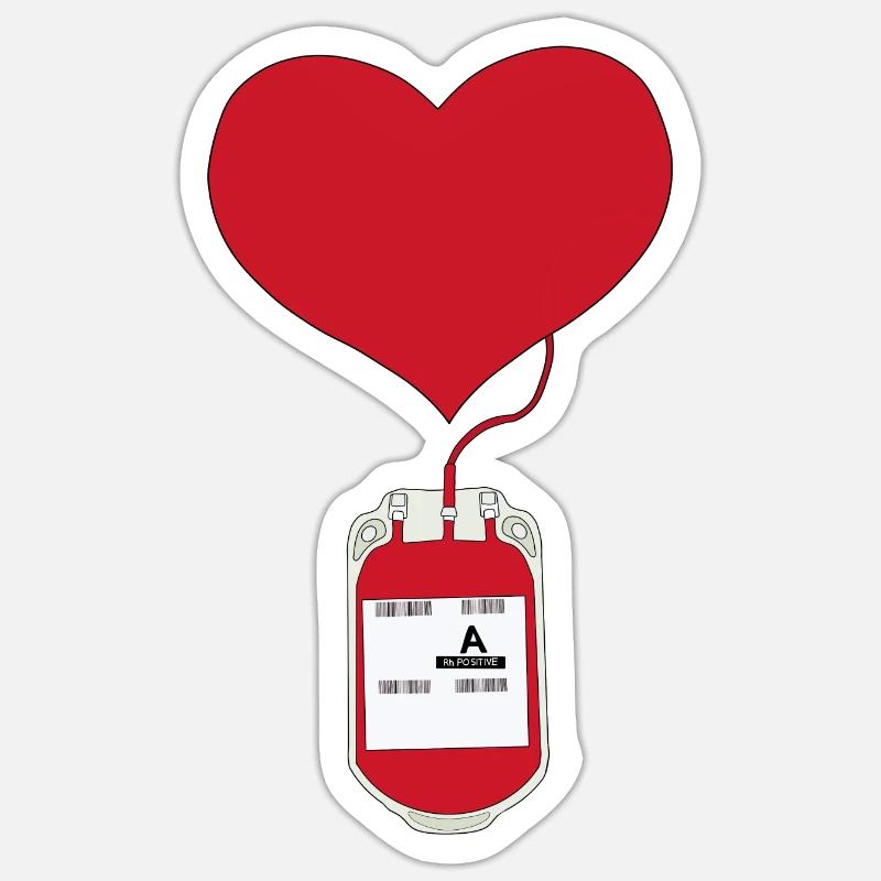 Donare il sangue è un atto d'amore - Sticker formato S (10 x 10 cm) - bianco opaco