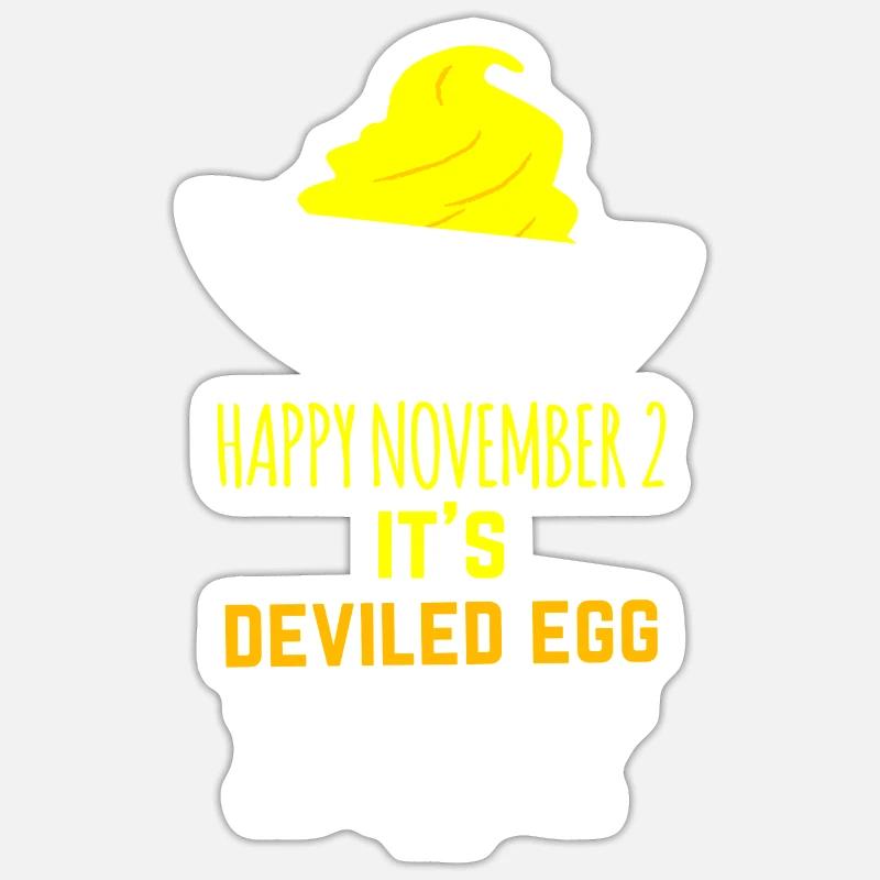 November Stuffed Eggs Day - Sticker size S (10 x 10 cm) - white matte