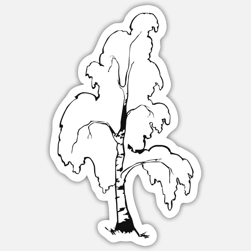 Baum - Sticker Größe S (10 x 10 cm) - Mattweiß