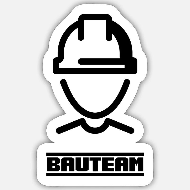 Bauteam - Sticker Größe S (10 x 10 cm) - Mattweiß