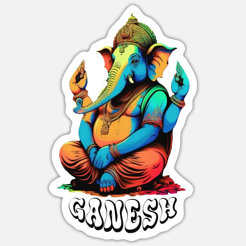 Ganesh - Sticker size S (10 x 10 cm) - white matte