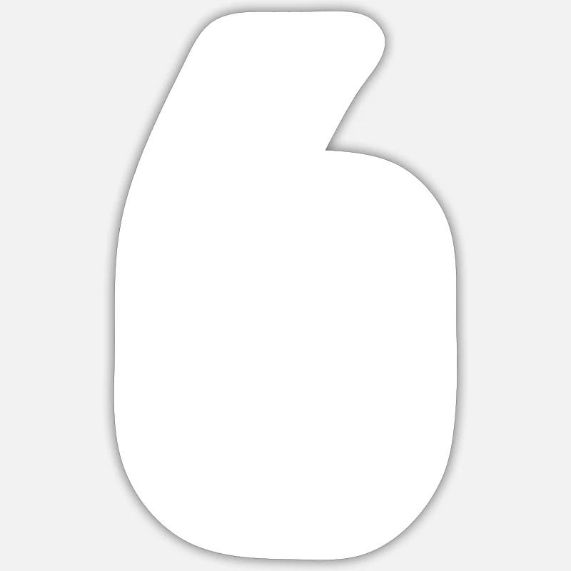 Maillot 6 numéros - Sticker taille S (10 x 10 cm) - blanc mat