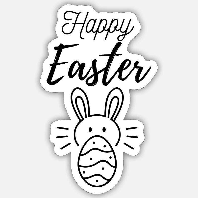 Happy Easter - Sticker Größe S (10 x 10 cm) - Mattweiß