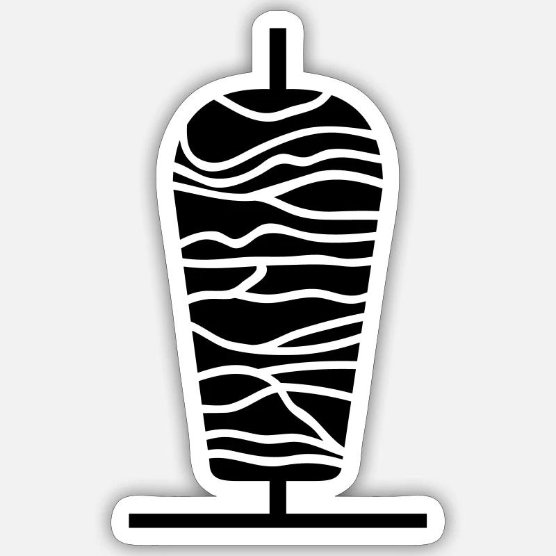 Kebab skewer - Sticker size S (10 x 10 cm) - white matte