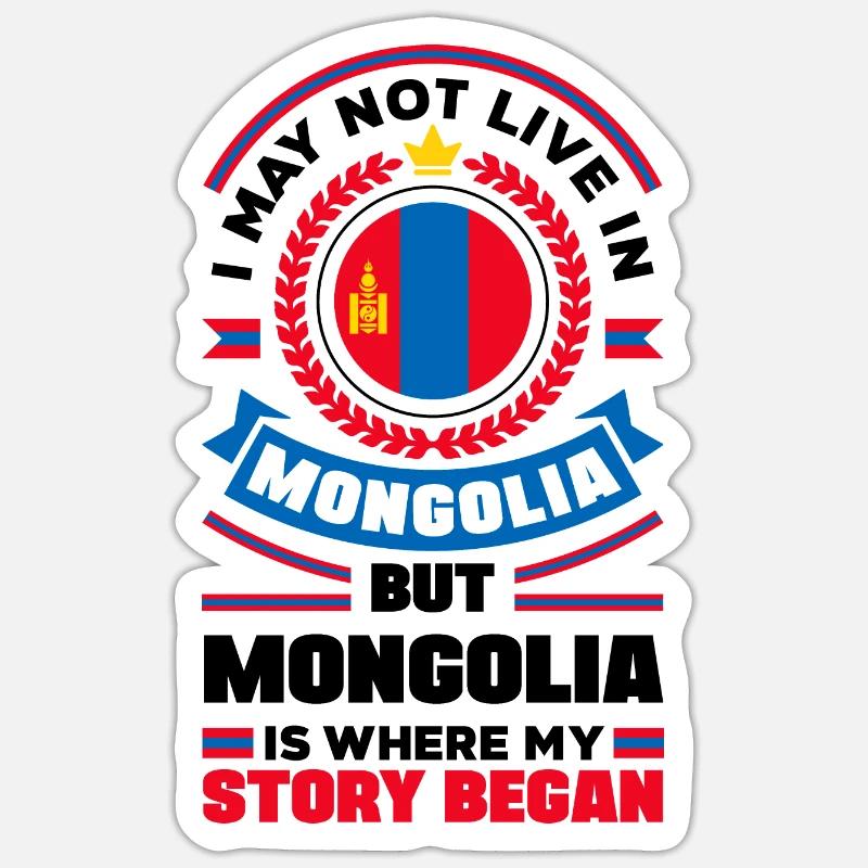 Mongol Mongolie Drapeau mongol Citation Sticker taille S (10 x 10 cm)