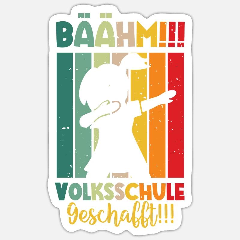 Volksschule Geschafft Absolvent Abgänger - Sticker Größe S (10 x 10 cm) - Mattweiß