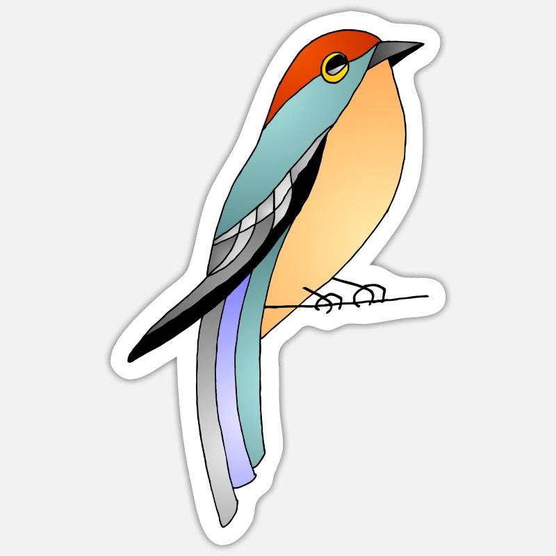 Oiseau - Sticker taille S (10 x 10 cm) - blanc mat