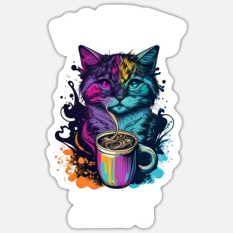 Kaffee Zeit - Sticker Größe S (10 x 10 cm) - Mattweiß