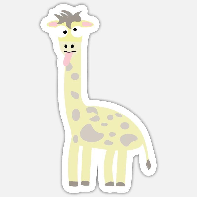 Funny giraffe - Sticker size S (10 x 10 cm) - white matte