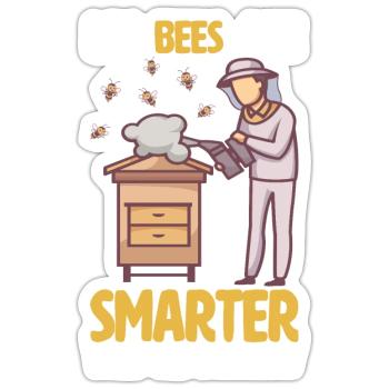 apiculteur apiculteur abeilles mellifères apiculture - Sticker taille S (10 x 10 cm) - blanc mat - Devant
