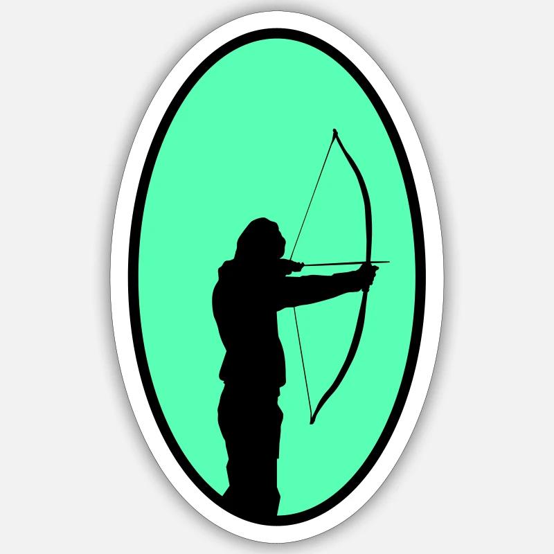 bogenschütze - Sticker Größe S (10 x 10 cm) - Mattweiß