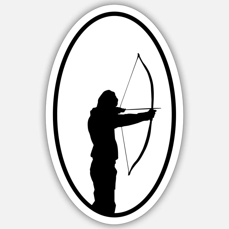 bogenschütze - Sticker Größe S (10 x 10 cm) - Mattweiß