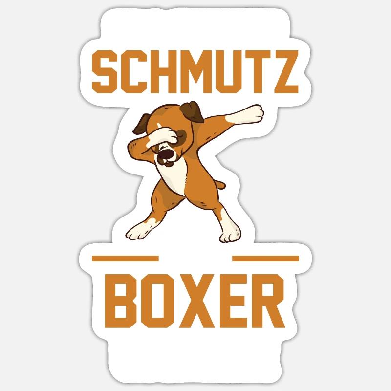 Hund Boxer - Sticker Größe S (10 x 10 cm) - Mattweiß