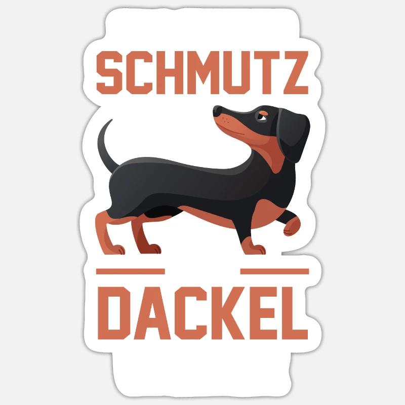 Hund Dackel - Sticker Größe S (10 x 10 cm) - Mattweiß
